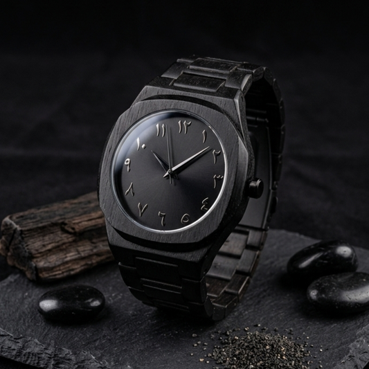 Aura Black Stealth Arabic – Stainless Steel Band